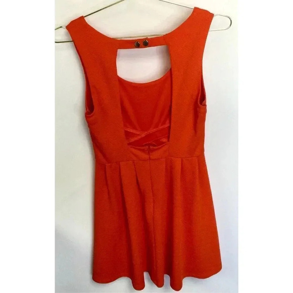 Altar'd State Womens Orange Textured Sleeveless Open Back Mini Dress Size Large - Picture 2 of 9